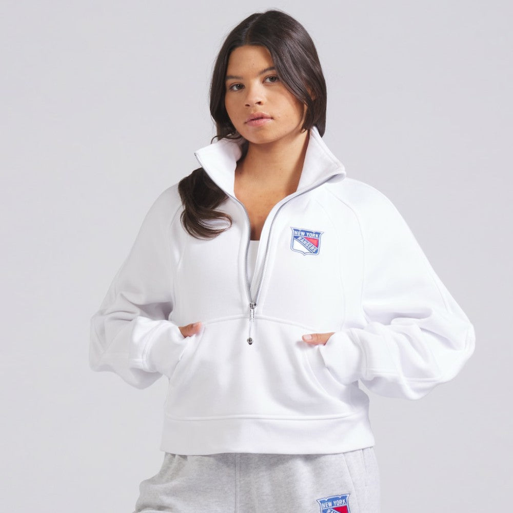 New York Rangers lululemon Women's Scuba Oversized Half Zip Top - White Tops
