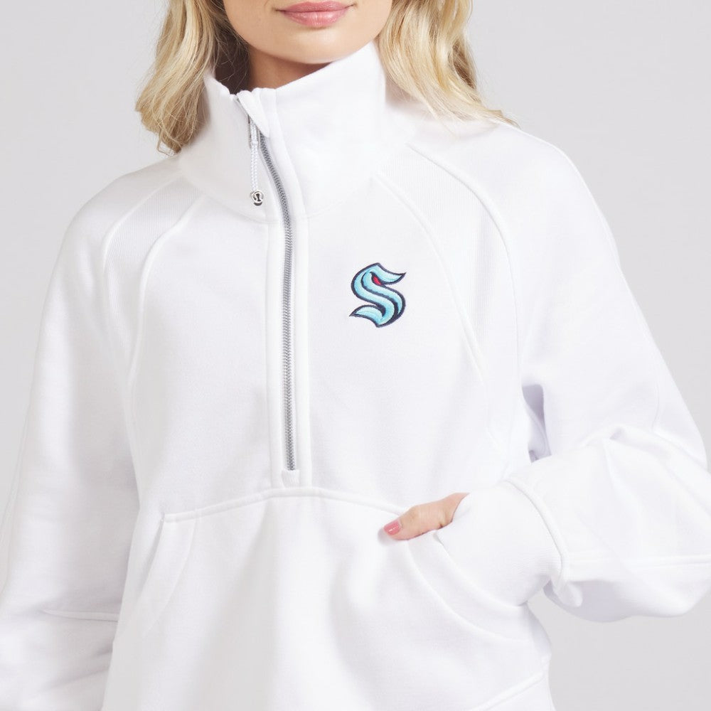 Seattle Kraken lululemon Women's Scuba Oversized Half Zip Top - White Tops