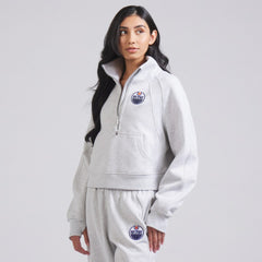 Edmonton Oilers lululemon Women's Scuba Oversized Half Zip Top - Heather Gray Tops