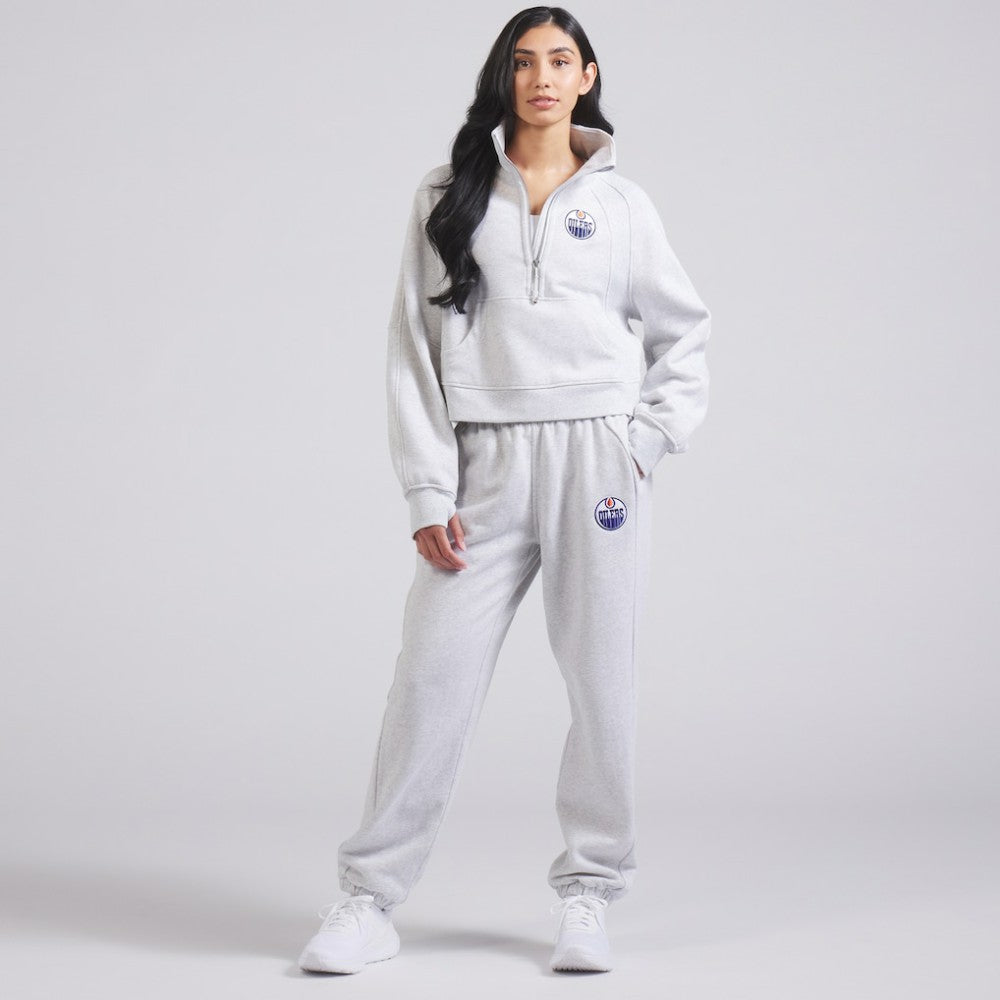 Edmonton Oilers lululemon Women's Scuba Oversized Half Zip Top - Heather Gray Tops