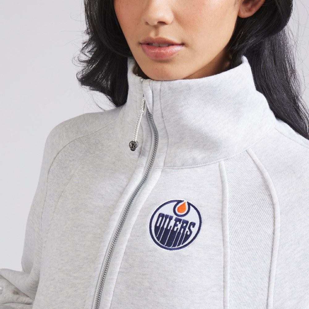 Edmonton Oilers lululemon Women's Scuba Oversized Half Zip Top - Heather Gray Tops