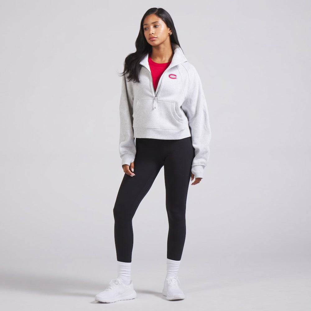 Montreal Canadiens lululemon Women's Scuba Oversized Half Zip Top - Heather Gray Tops