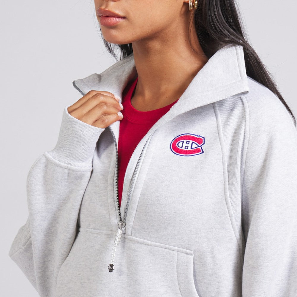 Montreal Canadiens lululemon Women's Scuba Oversized Half Zip Top - Heather Gray Tops
