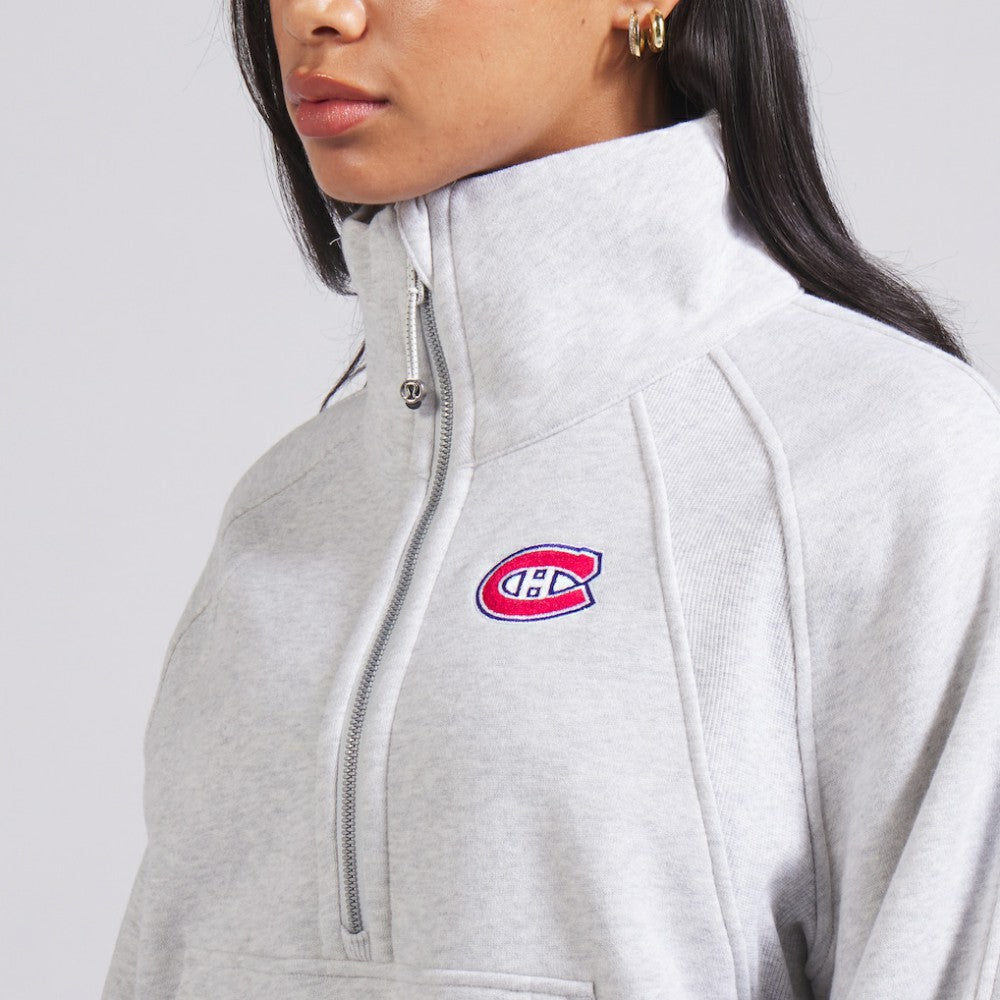 Montreal Canadiens lululemon Women's Scuba Oversized Half Zip Top - Heather Gray Tops