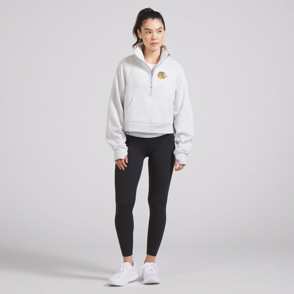 Chicago Blackhawks lululemon Women's Scuba Oversized Half Zip Top - Heather Gray Tops