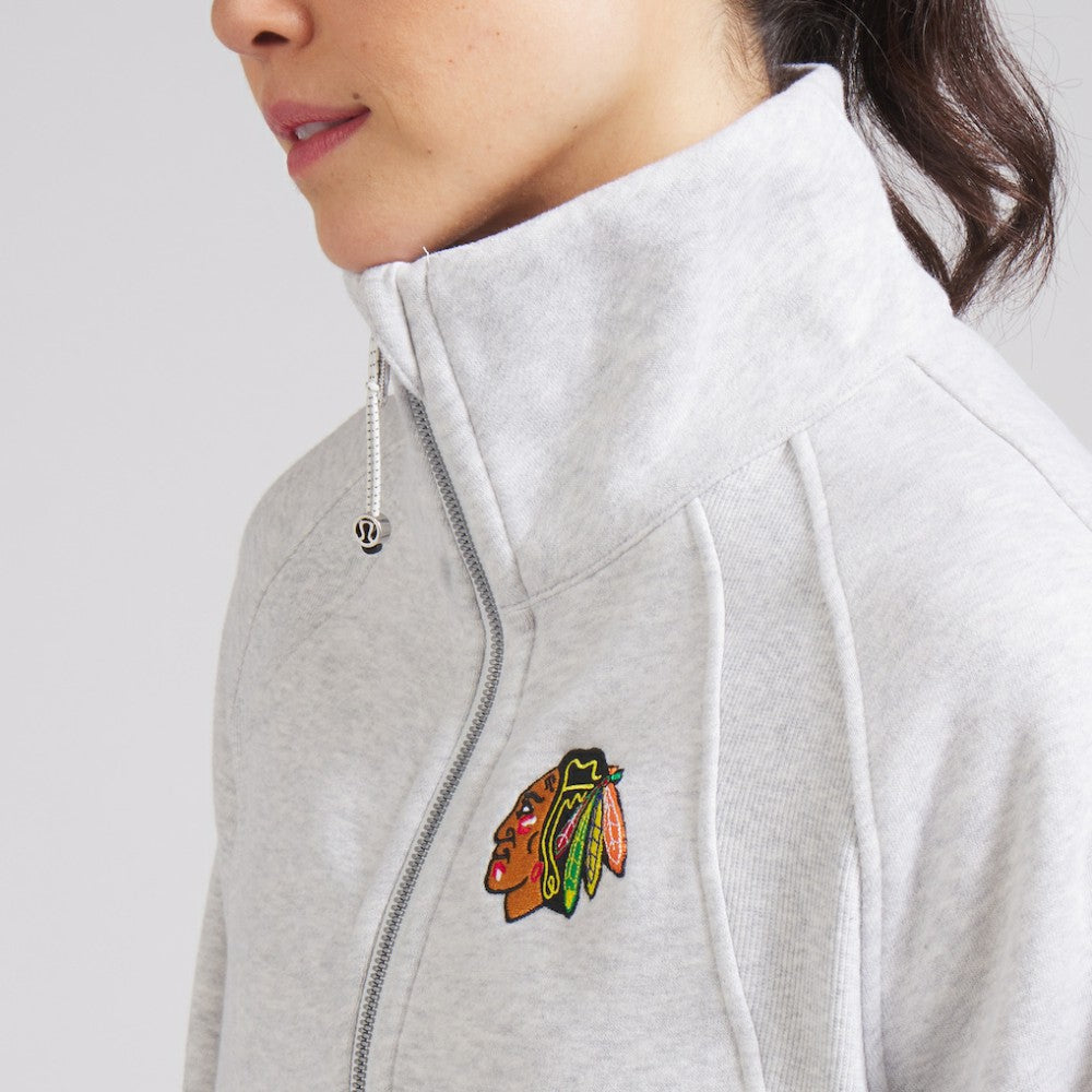 Chicago Blackhawks lululemon Women's Scuba Oversized Half Zip Top - Heather Gray Tops