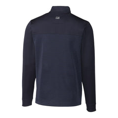 Minnesota Twins Cutter & Buck Big & Tall Traverse Stripe Stretch DryTec Quarter-Zip Top Navy
