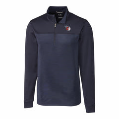 Cleveland Guardians Cutter & Buck Big & Tall Traverse Stretch Eco Stripe DryTec Quarter-Zip Top Navy