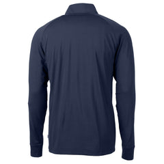 Milwaukee Brewers Cutter & Buck Big & Tall Adapt Eco Knit Stretch Recycled Raglan DryTec Quarter-Zip Top Navy