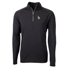 Los Angeles Dodgers Cutter & Buck Big & Tall Adapt Eco Knit Stretch Recycled Quarter-Zip Pullover Top Black