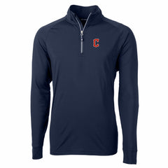 Cleveland Guardians Cutter & Buck Big & Tall Adapt Eco Knit Stretch Recycled Quarter-Zip Pullover Top Navy
