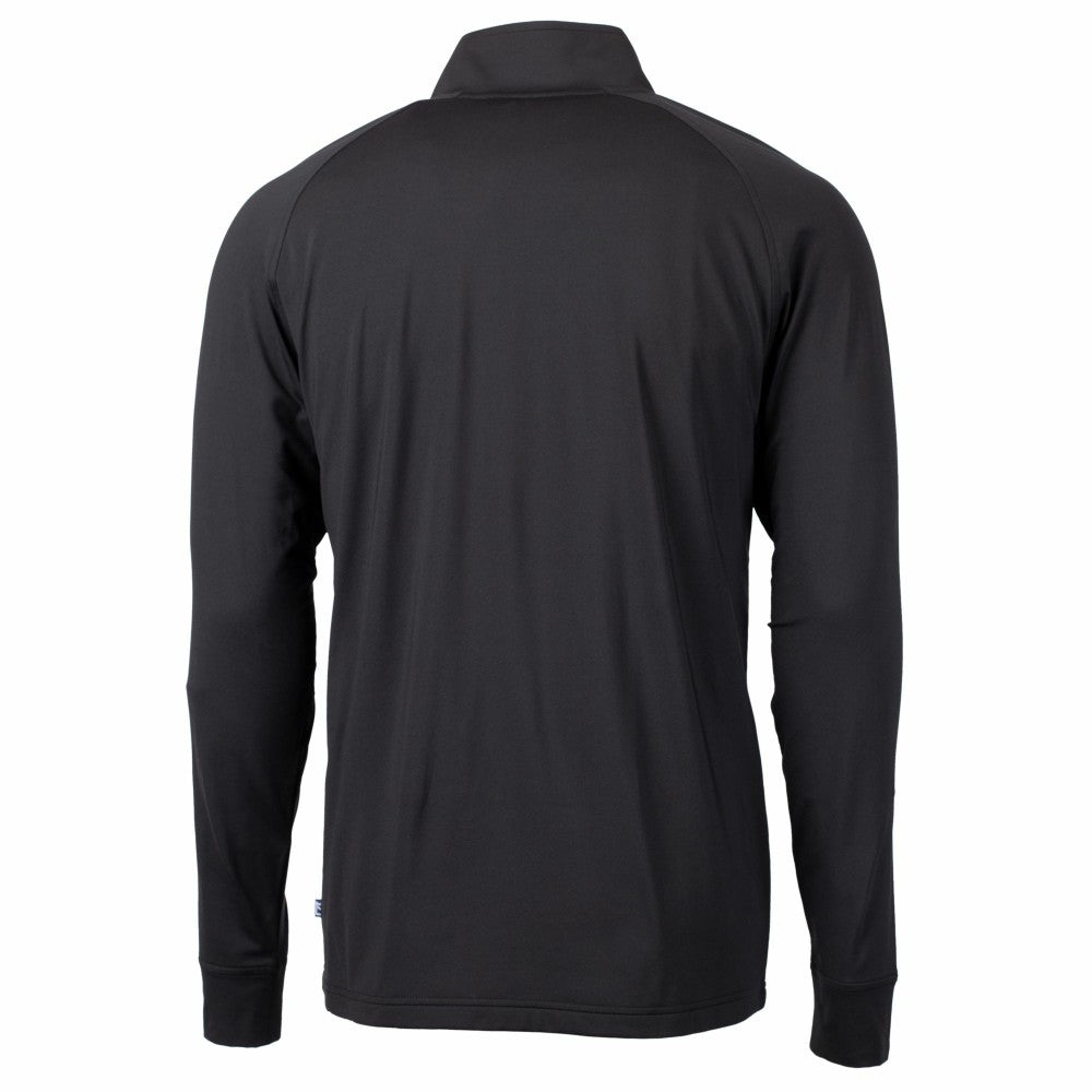 Cincinnati Reds Cutter & Buck Big & Tall Adapt Eco Knit Stretch Recycled Quarter-Zip Pullover Top Black