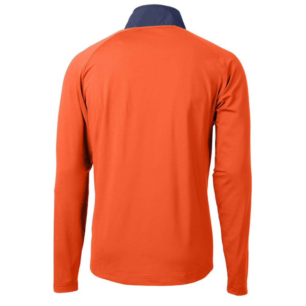 Detroit Tigers Cutter & Buck Adapt Eco Knit Hybrid Recycled Quarter-Zip Jacket Orange