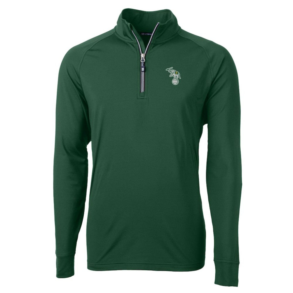 Athletics Cutter & Buck Stomper Adapt Eco Knit Stretch Recycled Quarter-Zip Pullover Top Hunter Green