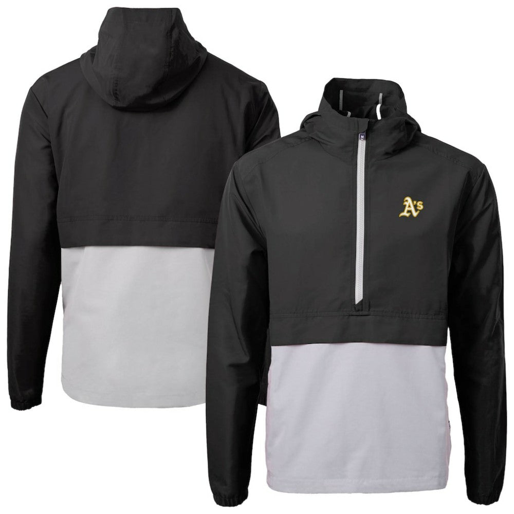 Athletics Cutter & Buck Charter Eco Recycled Half-Zip Anorak Jacket Black