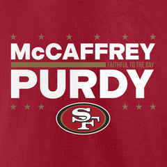 Christian McCaffrey & Brock Purdy San Francisco 49ers Election Players T-Shirt - Scarlet on sale