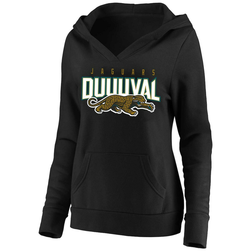 Jacksonville Jaguars Women's Plus Size Retro Logo Pullover Hoodie - Black for sale