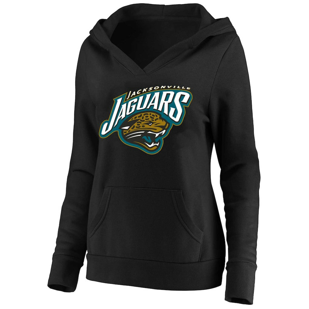 Jacksonville Jaguars Women's Classic Logo V-Neck Pullover Hoodie - Black online