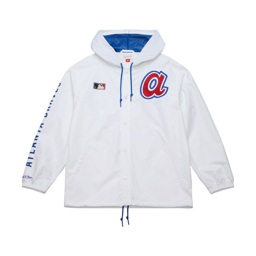 Atlanta Braves Vintage Full-Snap Hooded Coaches Jacket White