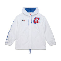 Atlanta Braves Vintage Full-Snap Hooded Coaches Jacket White
