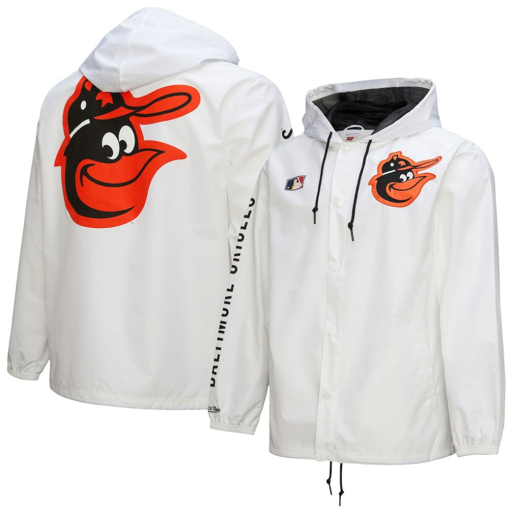 Baltimore Orioles Vintage Full-Snap Hooded Coaches Jacket White