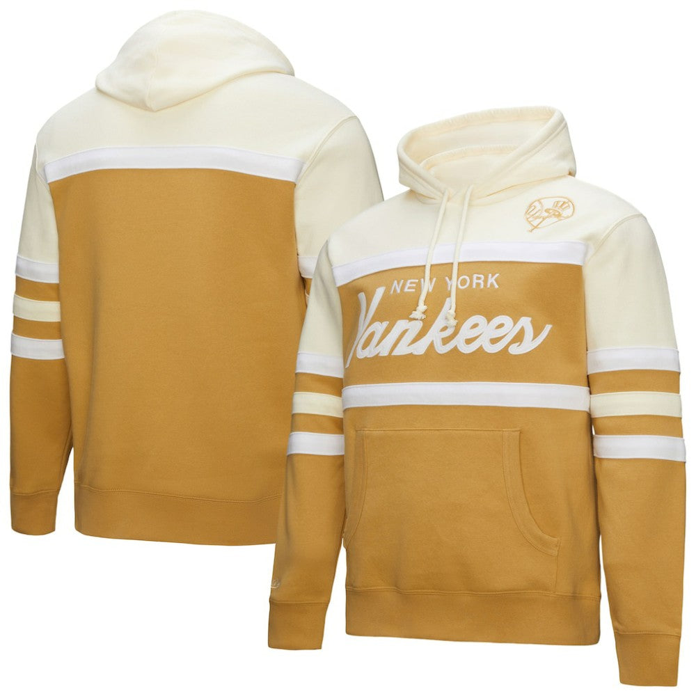 New York Yankees Head Coach Pullover Hoodie Tan/Cream