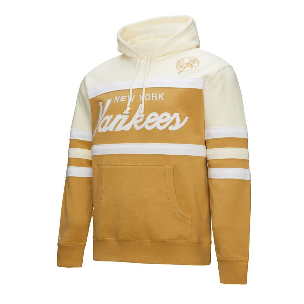 New York Yankees Head Coach Pullover Hoodie Tan/Cream