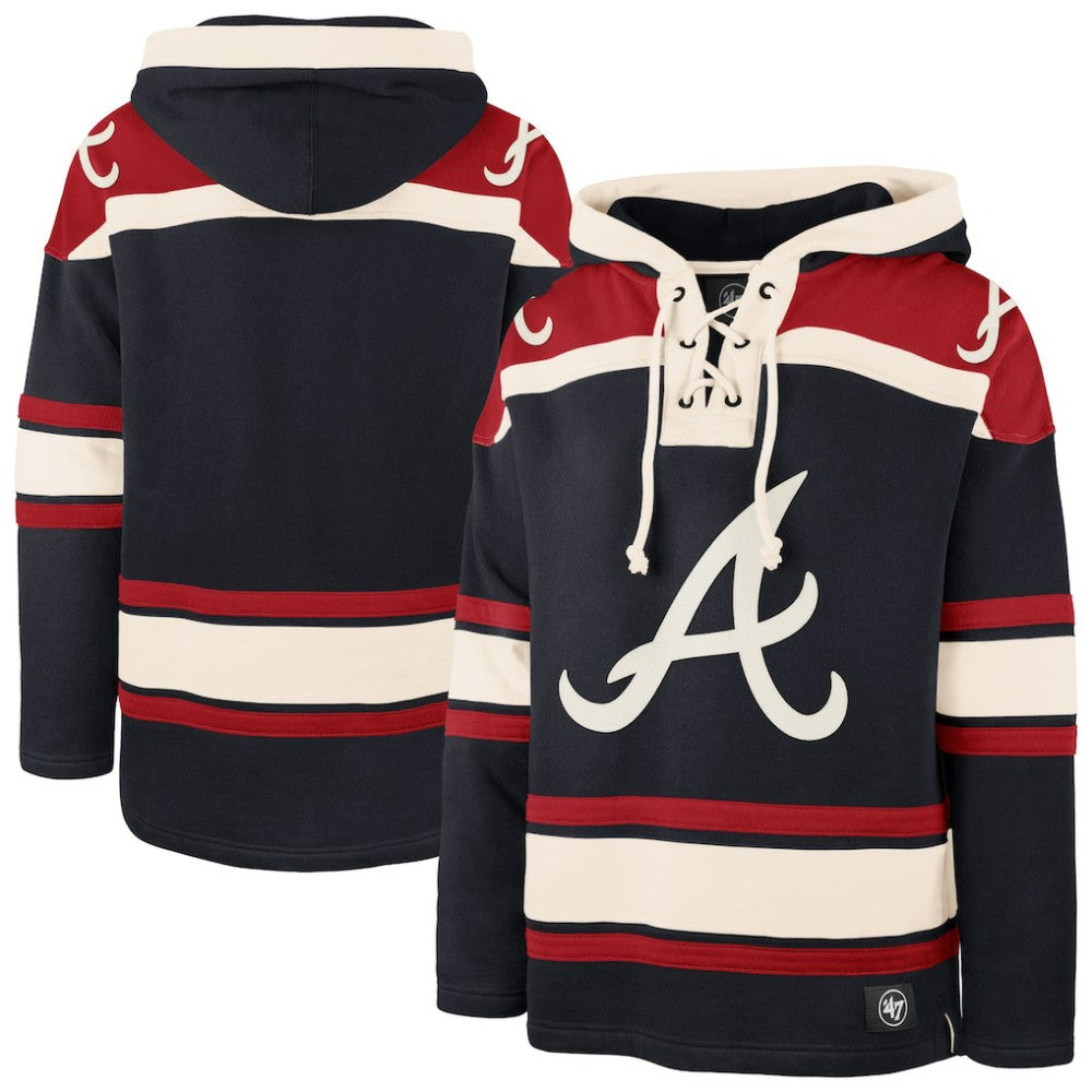 Atlanta Braves Superior Lacer Pullover Hoodie Navy