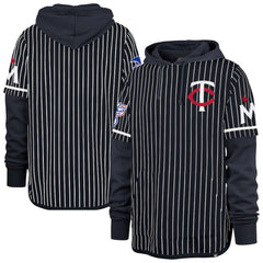 Minnesota Twins Pinstripe Double Header Pullover Hoodie Navy