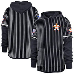 Houston Astros Pinstripe Double Header Pullover Hoodie Navy