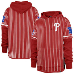 Philadelphia Phillies Pinstripe Double Header Pullover Hoodie Red