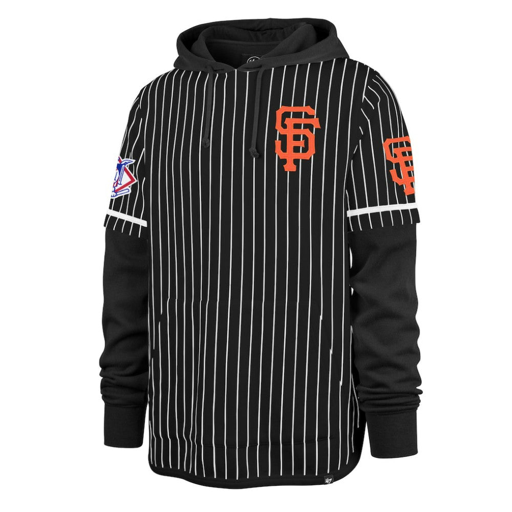 San Francisco Giants Pinstripe Double Header Pullover Hoodie Black