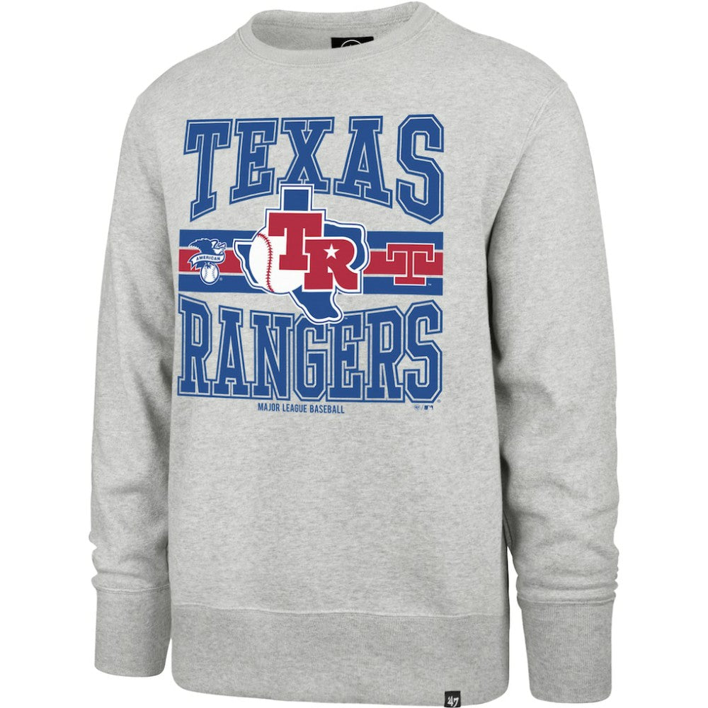 Texas Rangers Letters Headline Pullover Sweatshirt Gray