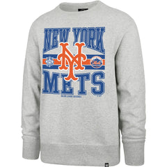 New York Mets Letters Headline Pullover Sweatshirt Gray