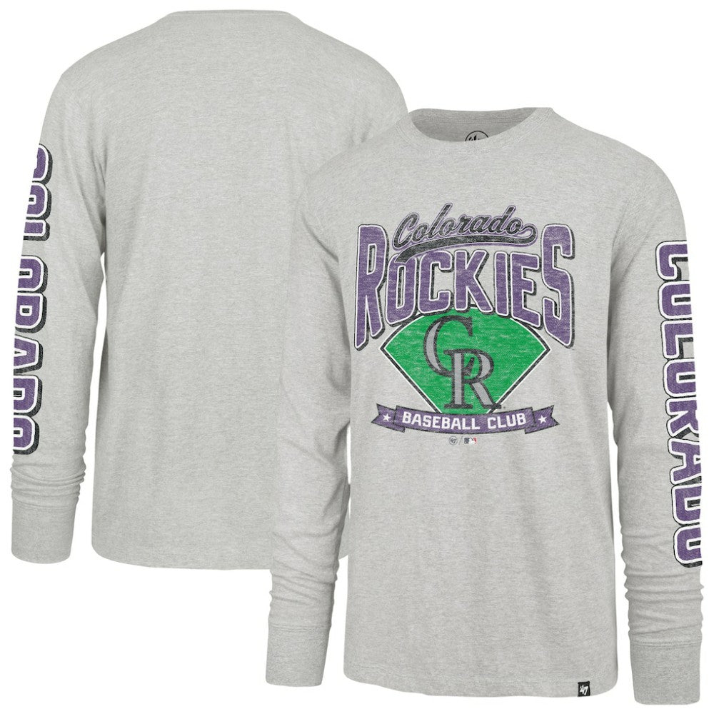 Colorado Rockies Fair Ball Franklin Long Sleeve T-Shirt Gray