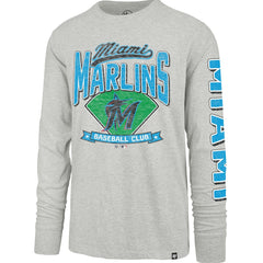 Miami Marlins Fair Ball Franklin Long Sleeve T-Shirt Gray