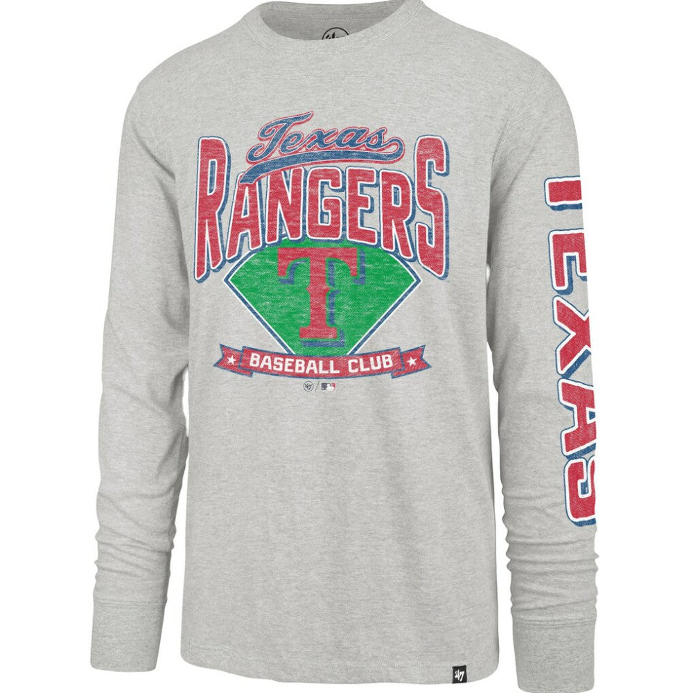 Texas Rangers Fair Ball Franklin Long Sleeve T-Shirt Gray