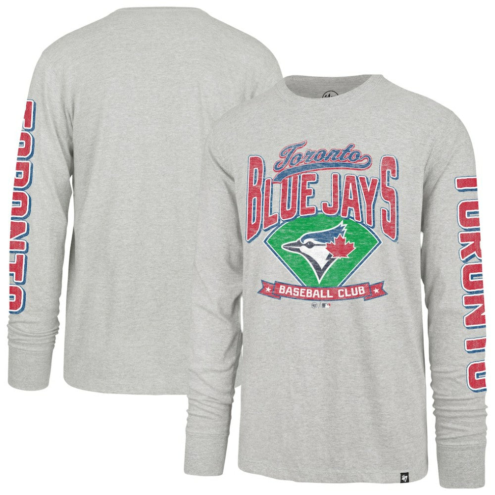 Toronto Blue Jays Fair Ball Franklin Long Sleeve T-Shirt Gray