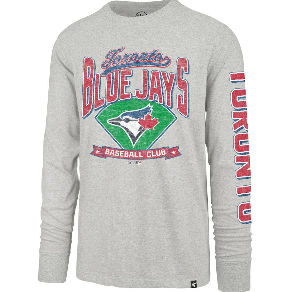 Toronto Blue Jays Fair Ball Franklin Long Sleeve T-Shirt Gray