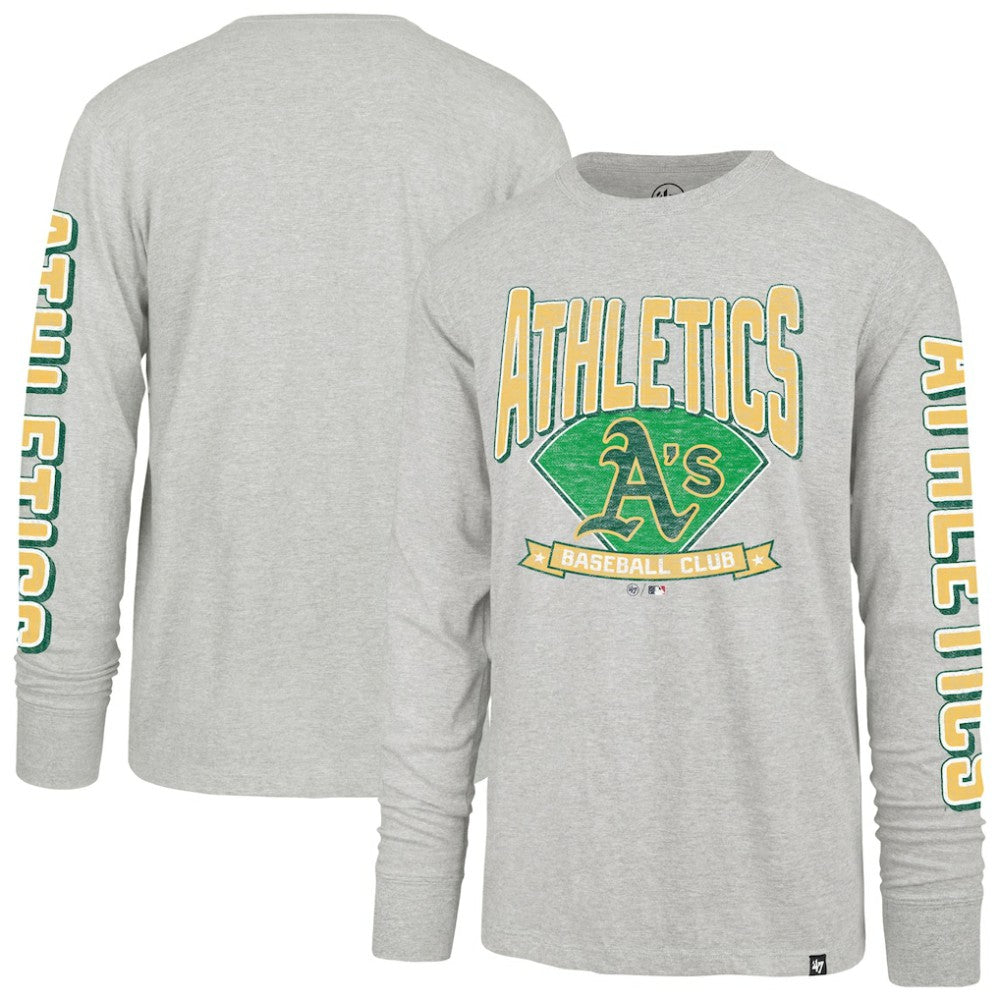 Athletics Fair Ball Franklin Long Sleeve T-Shirt Gray