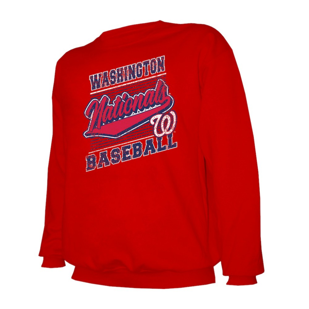 Washington Nationals Stitches Lightweight Crew Sweatshirt Red