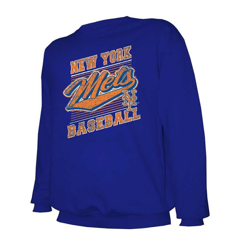 New York Mets Stitches Lightweight Crew Sweatshirt Royal