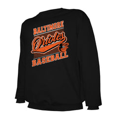 Baltimore Orioles Stitches Lightweight Crew Sweatshirt Black