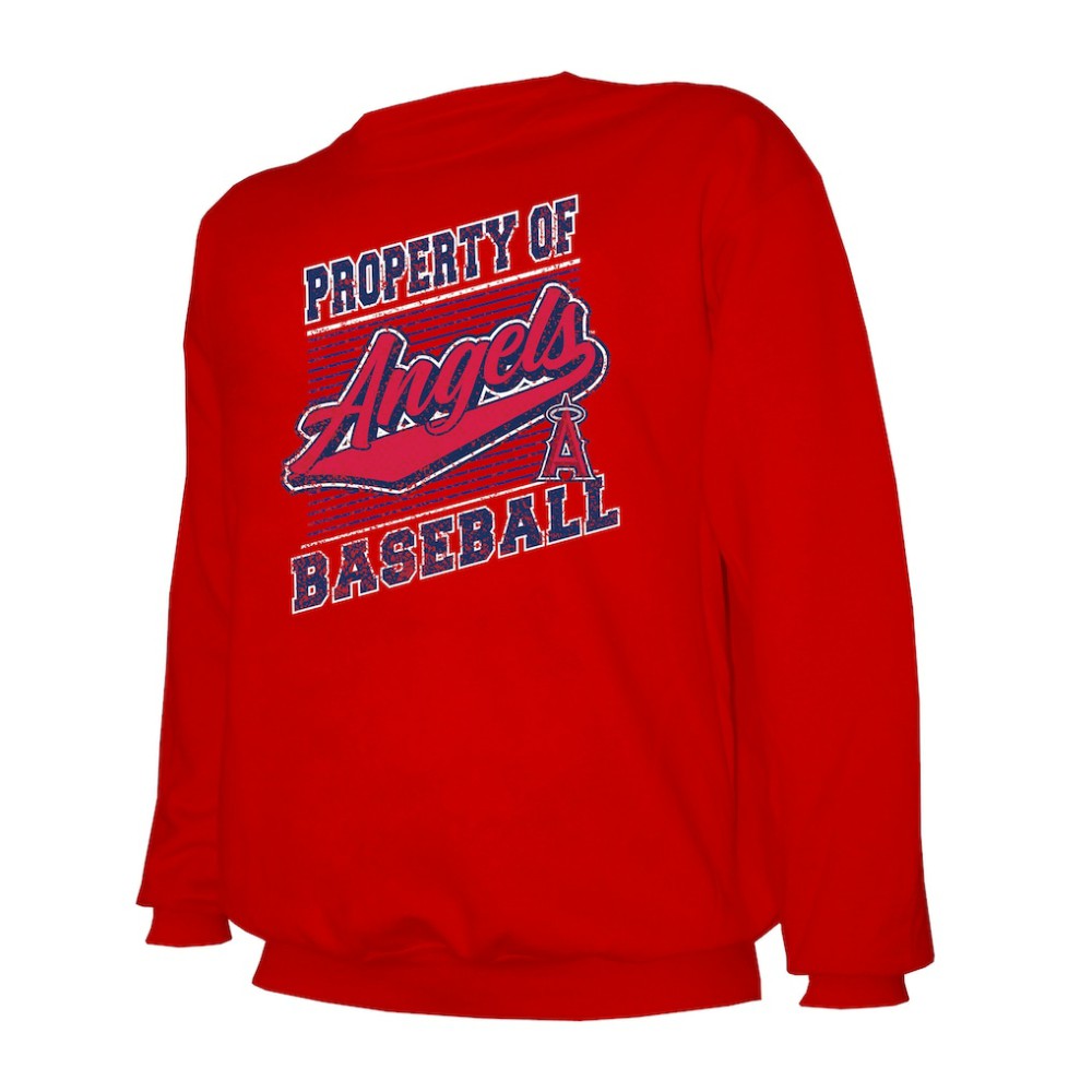 Los Angeles Angels Stitches Lightweight Crew Sweatshirt Red