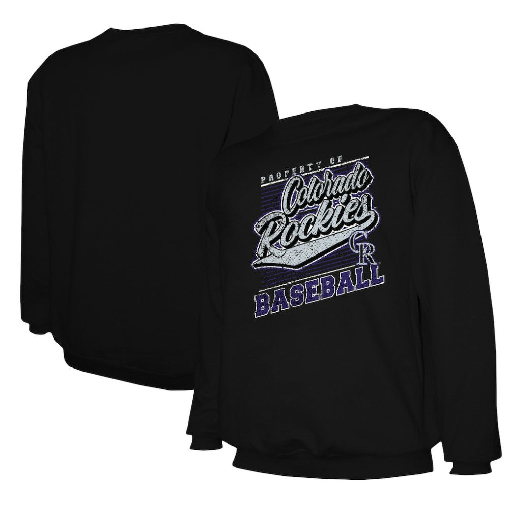 Colorado Rockies Stitches Lightweight Crew Sweatshirt Black