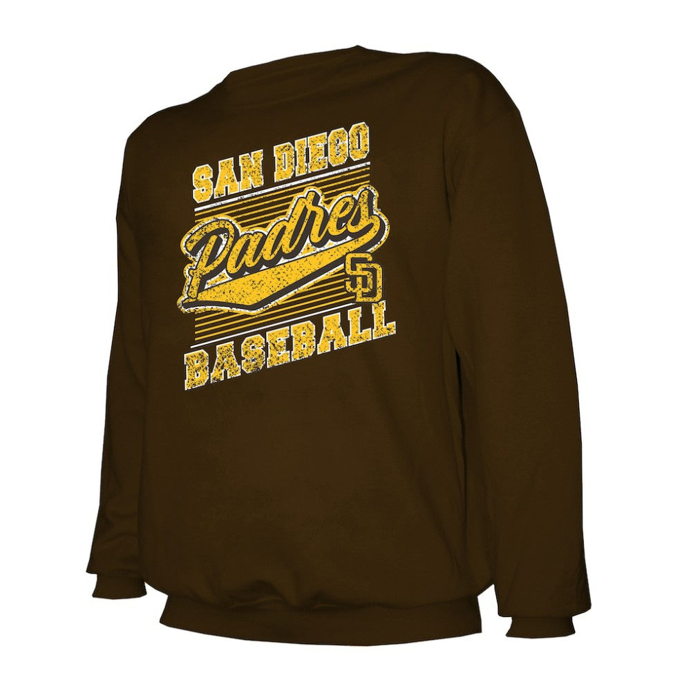 San Diego Padres Stitches Lightweight Crew Sweatshirt Brown