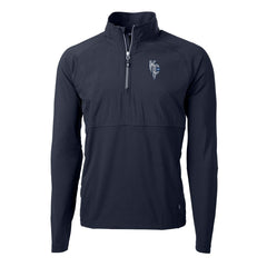 Kansas City Royals Cutter & Buck Adapt Eco Knit Hybrid Recycled Quarter-Zip Pullover Top Navy