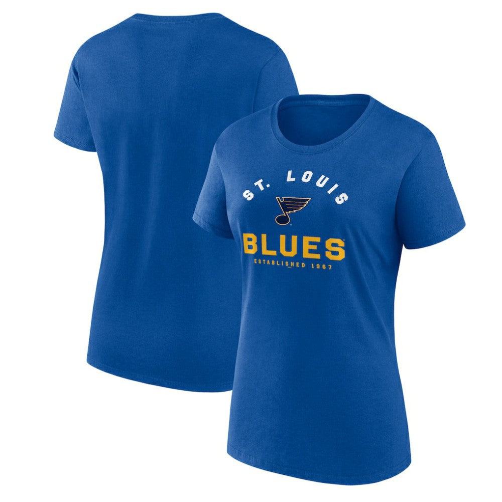 St. Louis Blues Logo Athletic Women's Unrivaled T-Shirt - Blue T-shirts