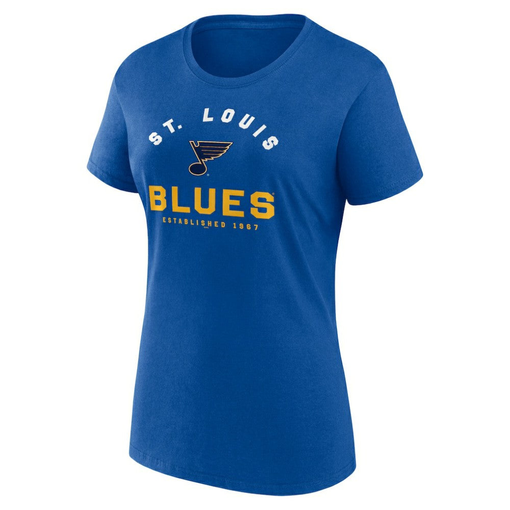 St. Louis Blues Logo Athletic Women's Unrivaled T-Shirt - Blue T-shirts