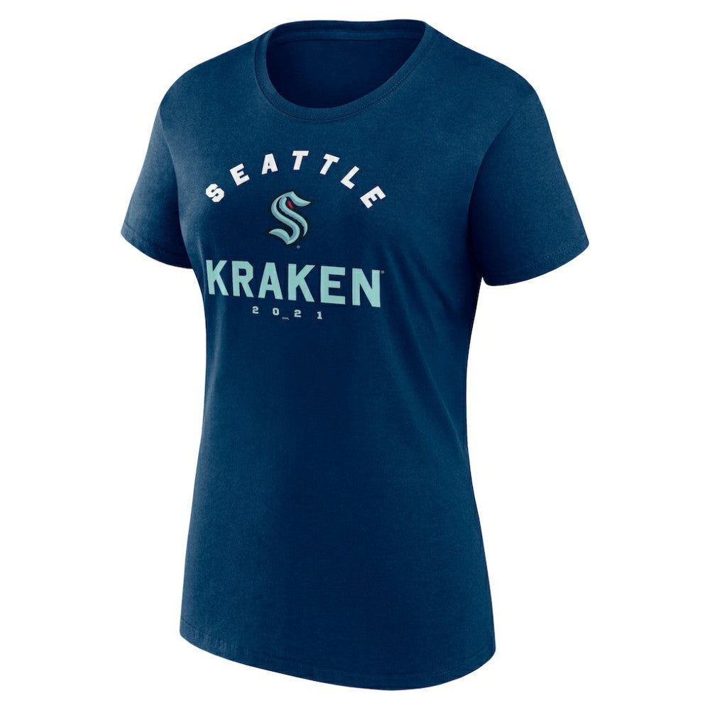 Seattle Kraken Logo Athletic Women's Unrivaled T-Shirt - Navy T-shirts